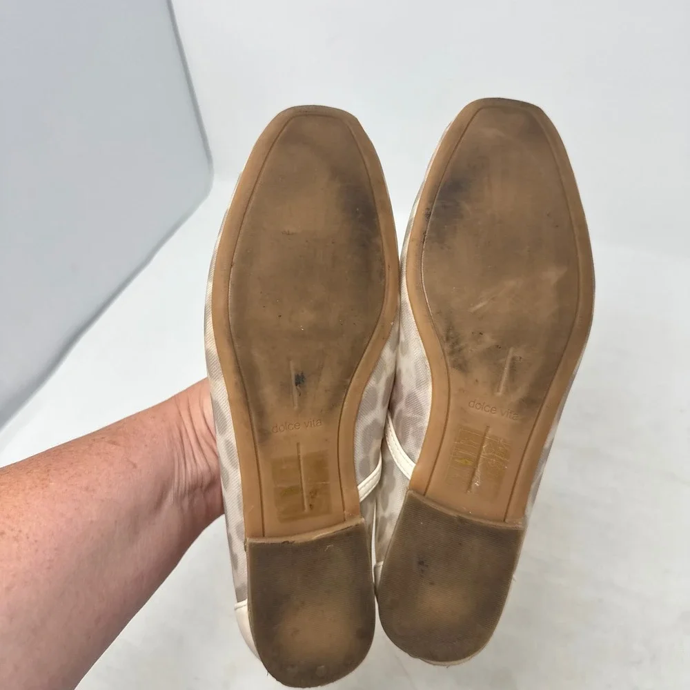 Dolce Vita Mary Jane Mesh Ballet Flats Leopard Print Tan 7.5 Animal Print Chic